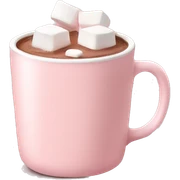 Light Pink mug of hot chocolate with marshmallows  sticker