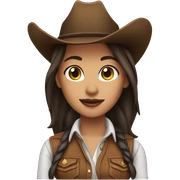 Brunette cowgirl sticker