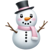 Cute white and light pink snowman sticker