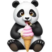 Panda eating ice cream sticker