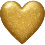 Gold glitter heart sticker