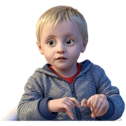 realistic portrait of a boy sticker