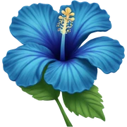 blue hibiscus flower with shades of blue  sticker