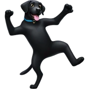 Black labrador dancing sticker