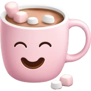 Light Pink mug of hot chocolate with marshmallows  sticker