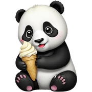 Panda eating ice cream sticker