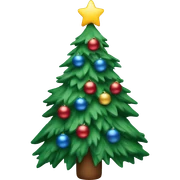 Kerstboom met blauwe versiering sticker
