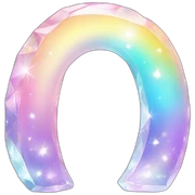 glossy Pastel iridescent rainbow crystal crescent sticker