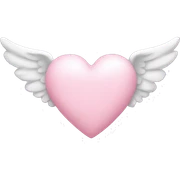 Light pink heart with angel wings sticker