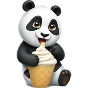 Panda eating ice cream sticker