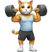 cat lifting weights sticker