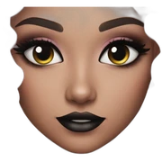 pretty girl makeup with black cat sticker
