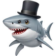 Shark with a top hat sticker