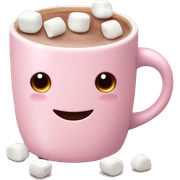 Light Pink mug of hot chocolate with marshmallows  sticker