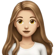 White girl with long brown hair sticker