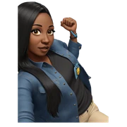 dark skin girl in office sticker