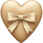 beige heart with bow  sticker