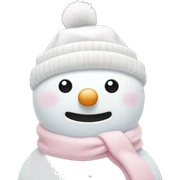 Cute white and light pink snowman sticker