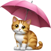 Cat with unbrella sticker