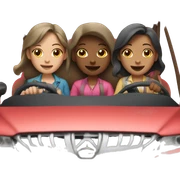 Three girls driving a car  sticker