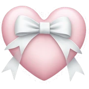 Pastel pink heart with white bow sticker