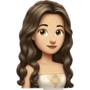 Brunette princess with long hair sticker