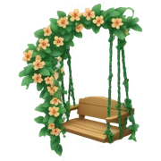 A swing made from a small flower and vines. sticker