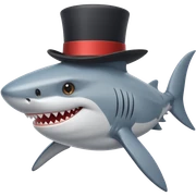 Shark with a top hat sticker