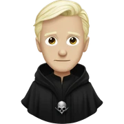 singular draco malfoy wearing all black death eater robes and death eater mask covering his face sticker