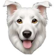 White dog sticker