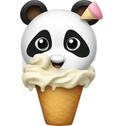 Panda eating ice cream sticker