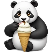 Panda eating ice cream sticker