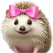 hedgehog with a pink bow sticker