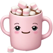 Light Pink mug of hot chocolate with marshmallows  sticker