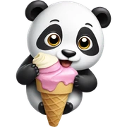 Panda eating ice cream sticker