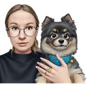 girl with dog and jewelry sticker