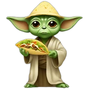 Yoda eating a tacos sticker