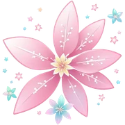 Cute Pastel pink and white Cherry Blossom Sakura Iridescent Starburst Shooting Star sticker