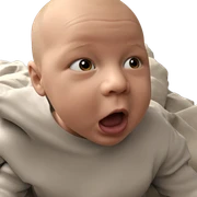 bald boy with open mouth sticker