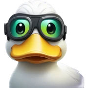 Duck with goggles  sticker