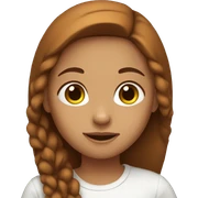 Girl with brown hear sticker