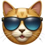 Cat with sunglasses sticker