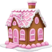 Pink gingerbread house sticker