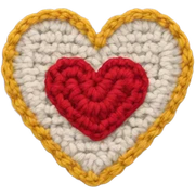Crochet heart sticker