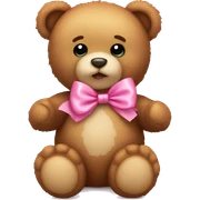 Teddy bear with pink bow sticker