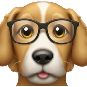 dog with glass  sticker