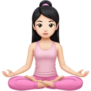 Black hair yoga girl light pink clothes n sticker
