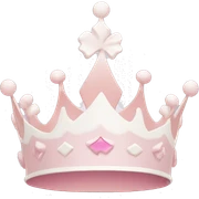 White and pastel pink crown sticker