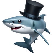 Shark with a top hat sticker