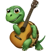 Turtle with guitar sticker